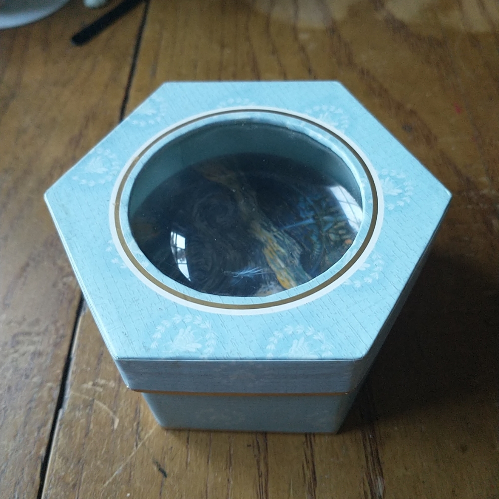 Laurel Ink Paperweight in Box Imported French Crystal Van Gogh Starry Night
